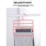 Casa si Gradina - Mobilier - Organizare si depozitare - Umerase si valeti - Set 4 umerase multifunctionale din plastic cu 5 pozitii pentru pantaloni, fuste, cravate, prosoape, care ajuta la economisirea s - Infinity.ro