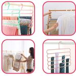 Casa si Gradina - Mobilier - Organizare si depozitare - Umerase si valeti - Set 4 umerase multifunctionale din plastic cu 5 pozitii pentru pantaloni, fuste, cravate, prosoape, care ajuta la economisirea s - Infinity.ro