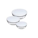 Casa si Gradina - Bucatarie si vesela - Vesela si tacamuri - Farfurii si boluri - Set 3 boluri din sticla cu capac, Pasabahce 97314, 0.59 L, 1.1 L, 1.7L - Infinity.ro