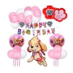 Casa si Gradina - Decoratiuni - Decoratiuni petrecere - Baloane - Set arcada cu baloane Skye Paw Patrol - Happy Birthday, KidMania®, 25 bucati - Infinity.ro