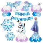 Casa si Gradina - Decoratiuni - Decoratiuni petrecere - Baloane - Set arcada cu baloane Elsa si Olaf - Happy Birthday, KidMania®, 21 bucati - Infinity.ro