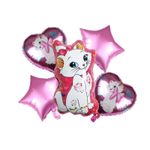 Casa si Gradina - Decoratiuni - Decoratiuni petrecere - Baloane - Buchet 5 baloane folie pisica Marie KidMania®, 60x45 cm - Infinity.ro