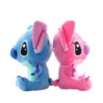 Jucarii, Copii si Bebe - Jucarii si jocuri - Jucarii de plus - Set 2 jucarii de plus Stitch si Angel KidMania® cu ventuza, Lilo si Stitch, pentru copii - Infinity.ro