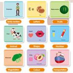 Jucarii, Copii si Bebe - Jucarii si jocuri - Jucarii & jocuri educative - Jucarii interactive - Jucarie educativa Montessori pentru copii, 60 carduri, incarcare MicroUSB, 2 ani+, Girafa galbena, bebeLOGIC™ - Infinity.ro