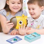 Jucarii, Copii si Bebe - Jucarii si jocuri - Jucarii & jocuri educative - Jucarii interactive - Jucarie educativa Montessori pentru copii, 60 carduri, incarcare MicroUSB, 2 ani+, Girafa galbena, bebeLOGIC™ - Infinity.ro