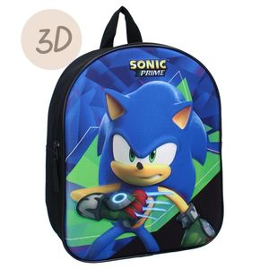 Ghiozdan gradinita 3D Sonic Prime Time, 32 x 26 x 11 cm Albastru 32 x 26 x 11 cm
