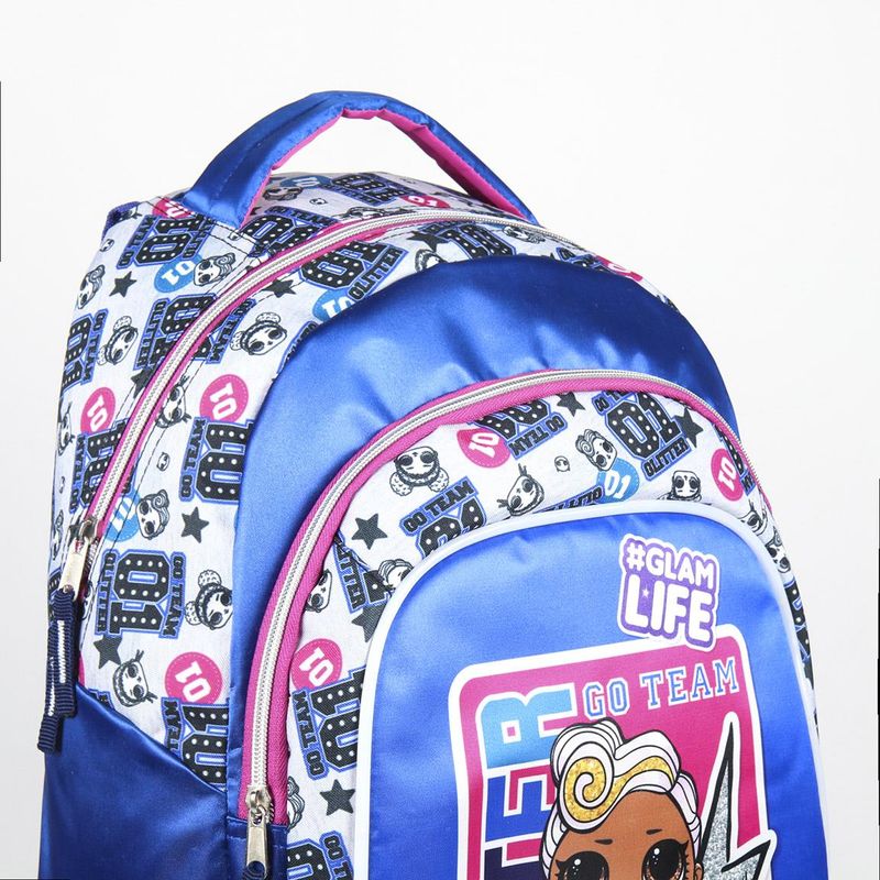 Carti si Birotica - Rechizite - Rucsacuri si genti scolare - Ghiozdan pentru scoala, LOL Surprise Glitter cu lumini, Albastru, 47 cm - Infinity.ro