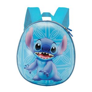 Ghiozdan copii Disney Stitch eggy, design 3D, Albastru, 24 x 28 x 10 cm 24 x 28 x 10 cm Albastru