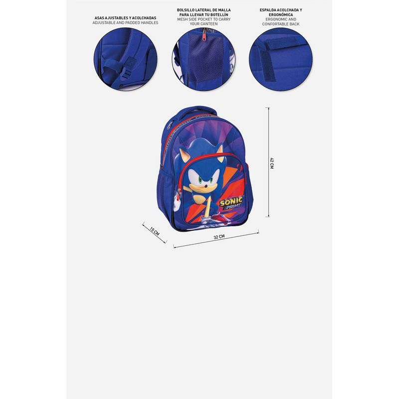 Carti si Birotica - Rechizite - Rucsacuri si genti scolare - Ghiozdan Sonic Prime 42 x 32 x 15 cm Albastru 42 x 32 x 15 cm - Infinity.ro