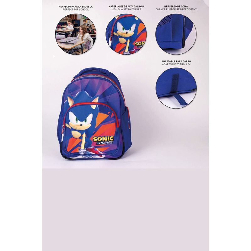 Carti si Birotica - Rechizite - Rucsacuri si genti scolare - Ghiozdan Sonic Prime 42 x 32 x 15 cm Albastru 42 x 32 x 15 cm - Infinity.ro