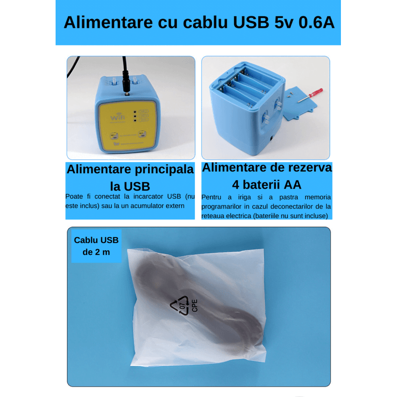 Casa si Gradina - Gradinarit si plante - Instalatii si accesorii pentru irigatii - Accesorii irigare - Kit de irigat la radacina plantelor, Florilor, WIFI, 20 Ghivece, 2 Pompe, Programator irigare, Aplicatie Smart Life - Infinity.ro