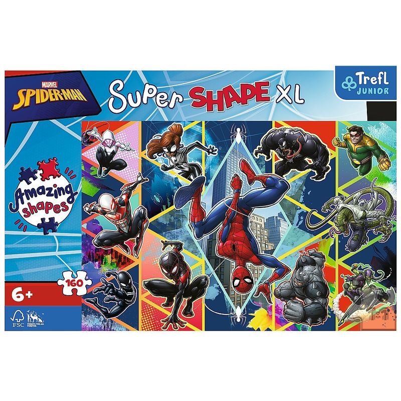 Jucarii, Copii si Bebe - Jucarii si jocuri - Jocuri si puzzle - Puzzle - Puzzle trefl primo super shape xxl 160 spiderman - Infinity.ro