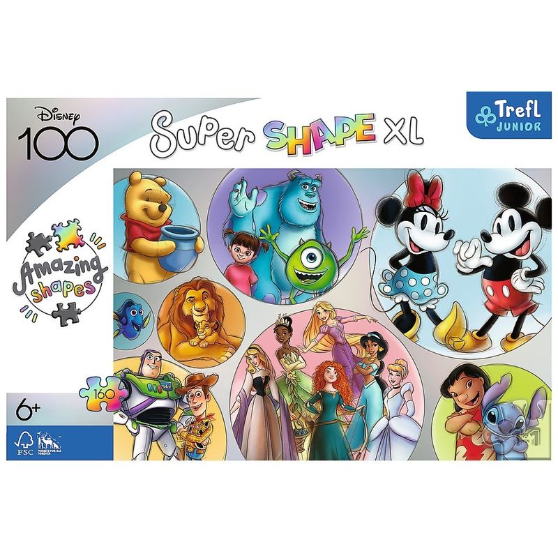 Jucarii, Copii si Bebe - Jucarii si jocuri - Jocuri si puzzle - Puzzle - Puzzle trefl primo super shape xxl 160 disney 100 lumea disney - Infinity.ro