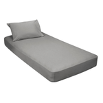 Casa si Gradina - Textile si covoare - Lenjerii de pat - Protectie saltea - Set pentru pat Kotonia Home husa cu elastic + 1 fata perna 50×70 cm, Jersey bumbac, pentru saltea 100×200+20 cm, Gri - Infinity.ro