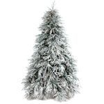 Casa si Gradina - Decoratiuni - Decoratiuni de sezon - Brad artificial Snowy River cu zapada si lumini, PE, 198 cm, 600 leduri - Infinity.ro