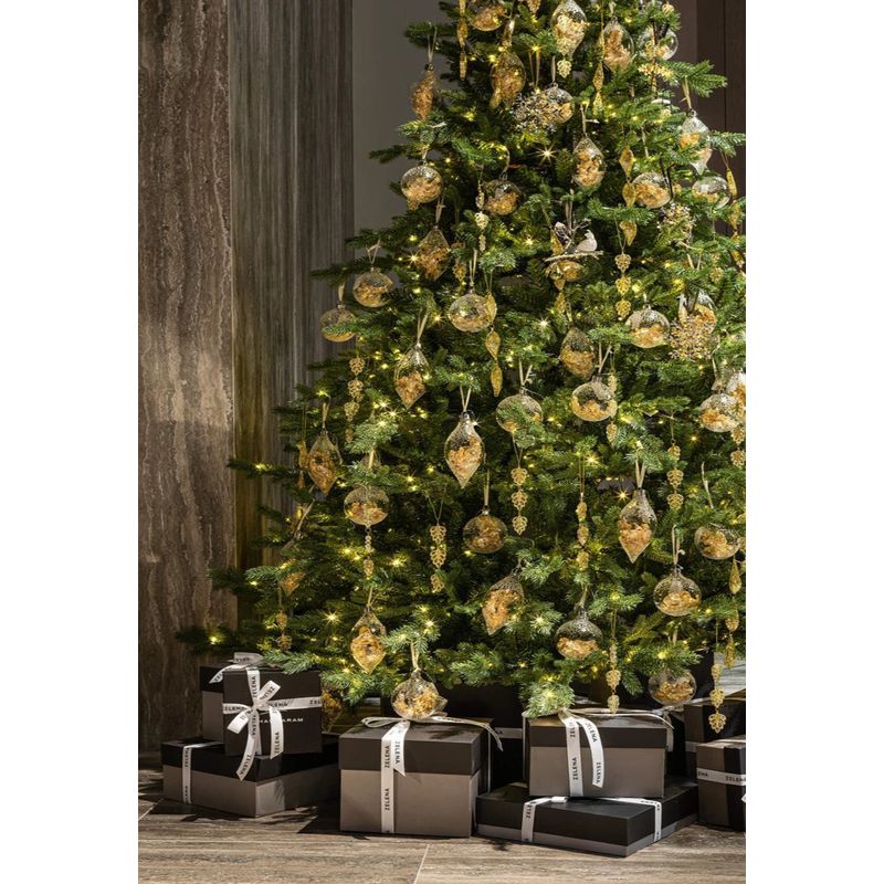 Casa si Gradina - Decoratiuni - Decoratiuni de sezon - Brad artificial verde Vienna cu lumini, PE, 198 cm, 600 leduri,  verde - Infinity.ro