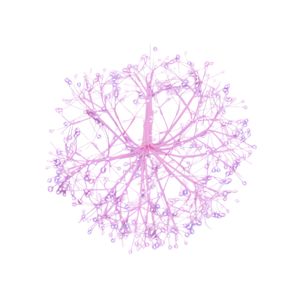 Instalatie Craciun model sfera cu microleduri, 40 cm, roz