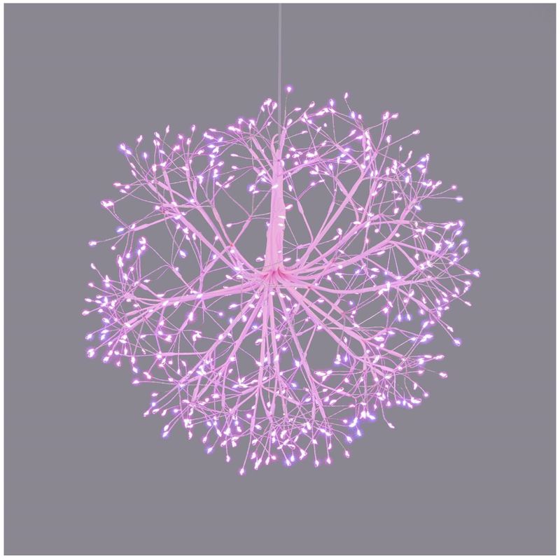 Casa si Gradina - Decoratiuni - Decoratiuni de sezon - Instalatie Craciun model sfera cu microleduri, 40 cm, roz - Infinity.ro