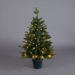 Casa si Gradina - Decoratiuni - Decoratiuni de sezon - Brad artificial decorativ cu lumini Pino Mix, ace 3D, 90 cm, 60 led-uri, verde - Infinity.ro