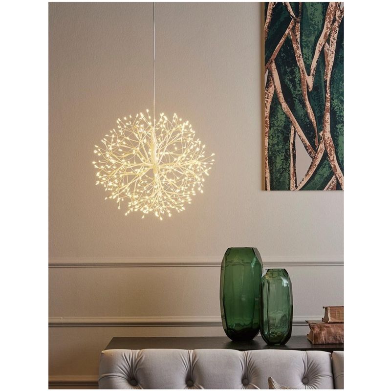 Casa si Gradina - Decoratiuni - Decoratiuni de sezon - Instalatie Craciun model sfera cu microleduri, 30 cm, alb - Infinity.ro