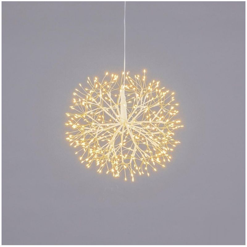 Casa si Gradina - Decoratiuni - Decoratiuni de sezon - Instalatie Craciun model sfera cu microleduri, 30 cm, alb - Infinity.ro