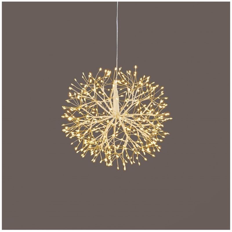 Casa si Gradina - Decoratiuni - Decoratiuni de sezon - Instalatie Craciun model sfera cu microleduri, 30 cm, alb - Infinity.ro