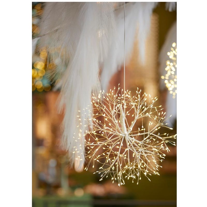 Casa si Gradina - Decoratiuni - Decoratiuni de sezon - Instalatie Craciun model sfera cu microleduri, 30 cm, alb - Infinity.ro