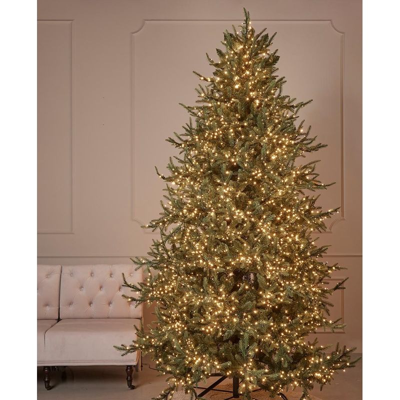 Casa si Gradina - Decoratiuni - Decoratiuni de sezon - Brad artificial Pino Luxury cu lumini, ace 3D, 210 cm, 4000 LED uri, PE, verde - Infinity.ro