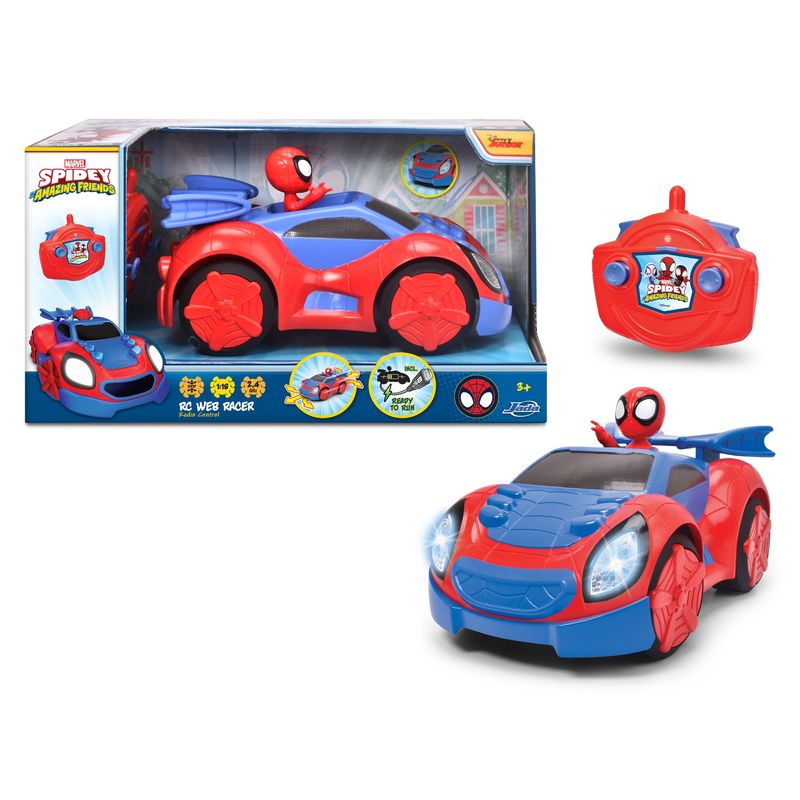 Jucarii, Copii si Bebe - Jucarii si jocuri - Vehicule si jucarii cu telecomanda - Masinute - Spidey prietenii extraordinari masinuta cu telecomanda web racer scara 1:18 - Infinity.ro