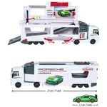 Jucarii, Copii si Bebe - Jucarii si jocuri - Vehicule si jucarii cu telecomanda - Masinute - Camion Majorette MAN Tgx Porsche Experience cu 2 masinute - Infinity.ro