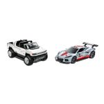 Jucarii, Copii si Bebe - Jucarii si jocuri - Vehicule si jucarii cu telecomanda - Masinute - Hot wheels set 2 masinute metalice pull back gmc hummer ev si corvette c8r 1:43 - Infinity.ro