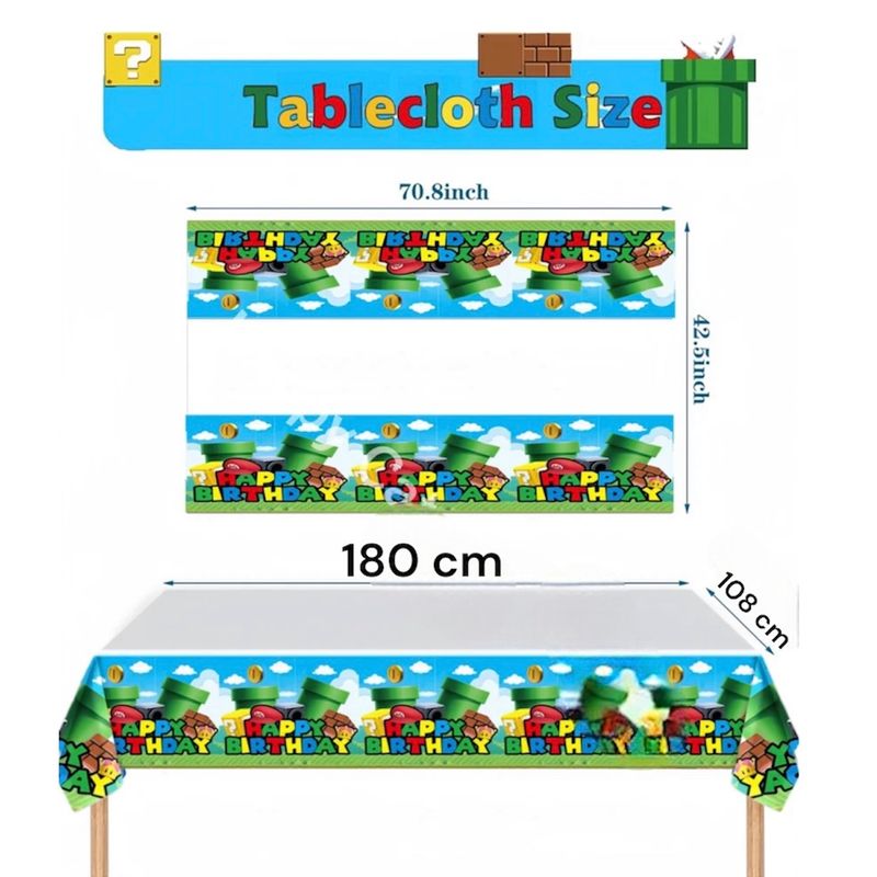 Casa si Gradina - Decoratiuni - Decoratiuni petrecere - Vesela pentru petrecere - Set 154 piese vesela petrecere Super Mario pentru 10 copi, servirea completa a mesei + baloane latex si folie aluminiu - Infinity.ro