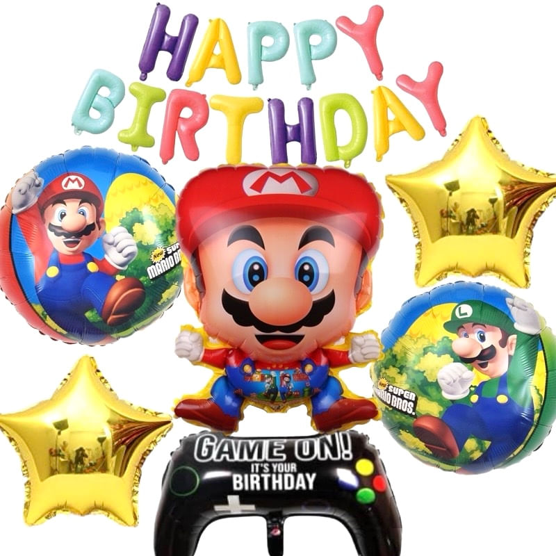 Casa si Gradina - Decoratiuni - Decoratiuni petrecere - Vesela pentru petrecere - Set 154 piese vesela petrecere Super Mario pentru 10 copi, servirea completa a mesei + baloane latex si folie aluminiu - Infinity.ro