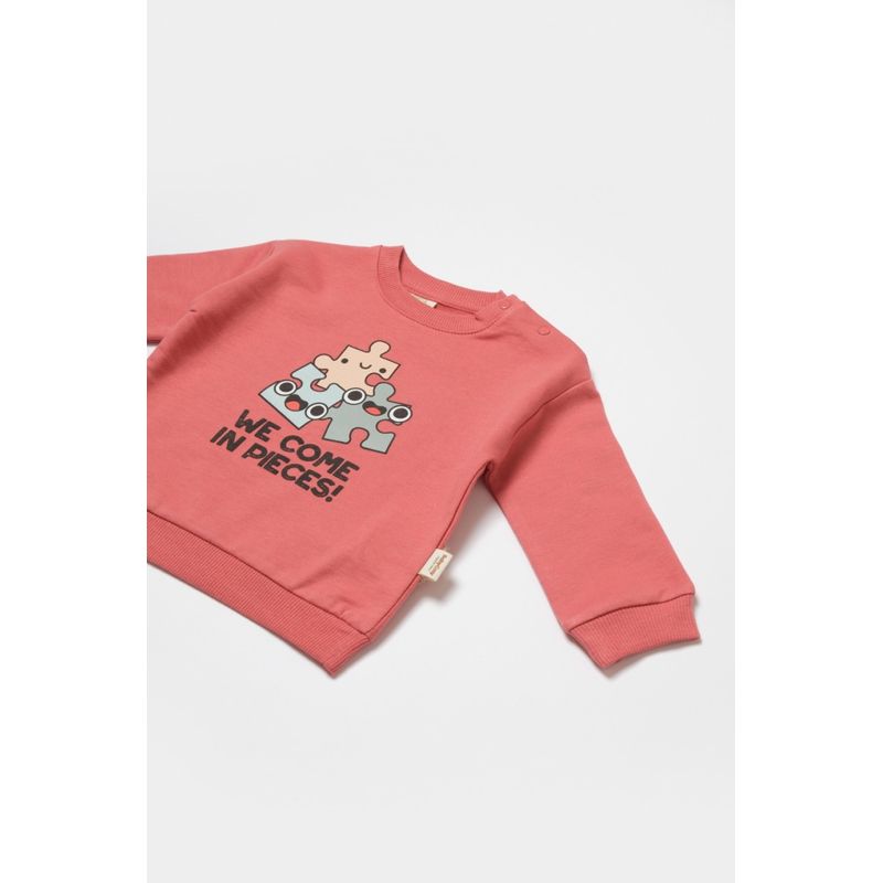 Fashion, accesorii si bijuterii - Copii - Imbracaminte copii - Treninguri si compleuri copii - Set hanorac si pantaloni, Two thread, 100%bumbac organic - Rose, BabyCosy (Marime: 12-18 Luni) - Infinity.ro