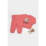 Fashion, accesorii si bijuterii - Copii - Imbracaminte copii - Treninguri si compleuri copii - Set hanorac si pantaloni, Two thread, 100%bumbac organic - Rose, BabyCosy (Marime: 12-18 Luni) - Infinity.ro