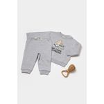 Fashion, accesorii si bijuterii - Copii - Imbracaminte copii - Treninguri si compleuri copii - Set hanorac si pantaloni, Two thread, 100%bumbac organic - Gri, BabyCosy (Marime: 3-6 Luni) - Infinity.ro