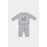 Fashion, accesorii si bijuterii - Copii - Imbracaminte copii - Treninguri si compleuri copii - Set hanorac si pantaloni, Two thread, 100%bumbac organic - Gri, BabyCosy (Marime: 3-6 Luni) - Infinity.ro