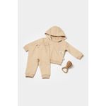 Fashion, accesorii si bijuterii - Copii - Imbracaminte copii - Treninguri si compleuri copii - Set hanorac cu gluga si pantaloni, Two thread, 100%bumbac organic - Stone, BabyCosy (Marime: 12-18 Luni) - Infinity.ro