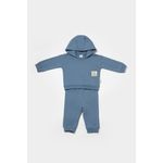 Fashion, accesorii si bijuterii - Copii - Imbracaminte copii - Treninguri si compleuri copii - Set hanorac cu gluga si pantaloni, Two thread, 100%bumbac organic - Indigo, BabyCosy (Marime: 3-6 Luni) - Infinity.ro