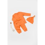 Fashion, accesorii si bijuterii - Copii - Imbracaminte copii - Treninguri si compleuri copii - Set 3 piese:bluza, pantaloni si caciulita Printed, BabyCosy, 50% modal+50% bumbac, Apricot (Marime: 12-18 Luni) - Infinity.ro