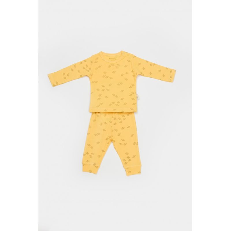 Fashion, accesorii si bijuterii - Copii - Imbracaminte copii - Treninguri si compleuri copii - Set 3 piese:bluza, pantaloni si caciulita Printed, BabyCosy, 50% modal+50% bumbac, Lamaie (Marime: 18-24 Luni) - Infinity.ro