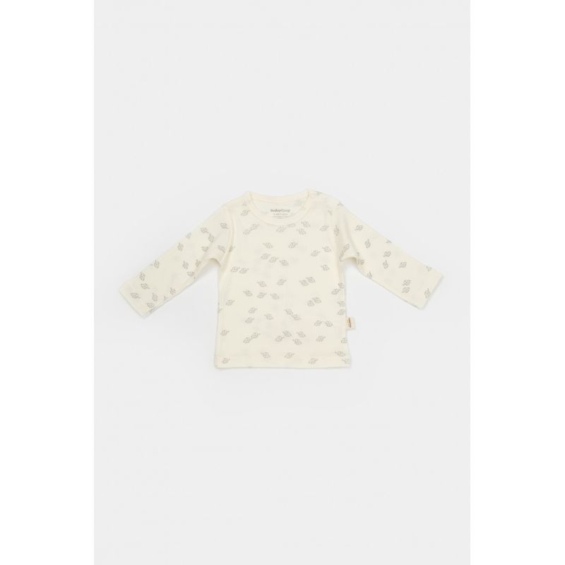 Fashion, accesorii si bijuterii - Copii - Imbracaminte copii - Treninguri si compleuri copii - Set 3 piese:bluza, pantaloni si caciulita Printed, BabyCosy, 50% modal+50% bumbac, Ecru (Marime: 18-24 Luni) - Infinity.ro