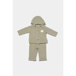 Fashion, accesorii si bijuterii - Copii - Imbracaminte copii - Treninguri si compleuri copii - Set bluza cu gluga si pantaloni, Winter muselin, 100% bumbac - Verde, BabyCosy (Marime: 18-24 Luni) - Infinity.ro