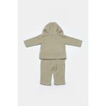 Fashion, accesorii si bijuterii - Copii - Imbracaminte copii - Treninguri si compleuri copii - Set bluza cu gluga si pantaloni, Winter muselin, 100% bumbac - Verde, BabyCosy (Marime: 18-24 Luni) - Infinity.ro