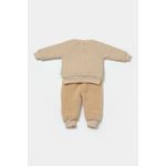 Fashion, accesorii si bijuterii - Copii - Imbracaminte copii - Treninguri si compleuri copii - Set bluza cu buzunar si pantaloni Ursulet, Winter muselin, 100% bumbac dublat - Apricot, BabyCosy (Marime: 18-24 Luni) - Infinity.ro