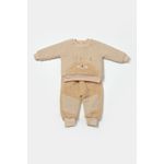 Fashion, accesorii si bijuterii - Copii - Imbracaminte copii - Treninguri si compleuri copii - Set bluza cu buzunar si pantaloni Ursulet, Winter muselin, 100% bumbac dublat - Apricot, BabyCosy (Marime: 18-24 Luni) - Infinity.ro