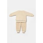 Fashion, accesorii si bijuterii - Copii - Imbracaminte copii - Treninguri si compleuri copii - Set bluza cu buzunar si pantaloni Ursulet, Winter muselin, 100% bumbac dublat - Stone, BabyCosy (Marime: 18-24 Luni) - Infinity.ro