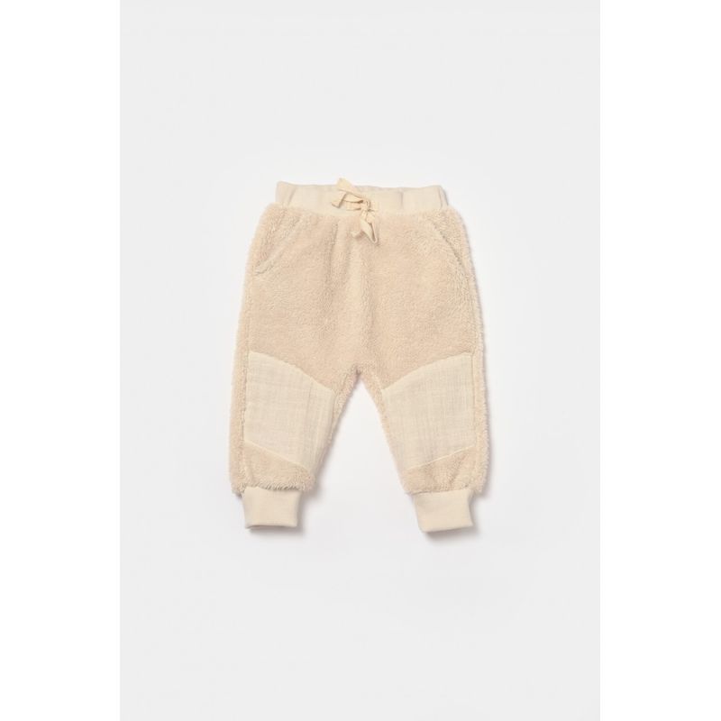 Fashion, accesorii si bijuterii - Copii - Imbracaminte copii - Treninguri si compleuri copii - Set bluza cu buzunar si pantaloni Ursulet, Winter muselin, 100% bumbac dublat - Stone, BabyCosy (Marime: 18-24 Luni) - Infinity.ro