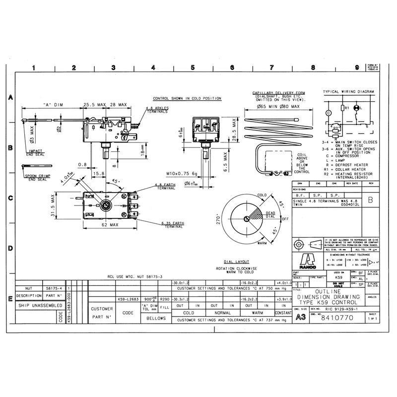 Electronice si Electrocasnice - Aparate frigorifice - Accesorii aparate frigorifice - Termostat Frigider Arctic / Beko K59L2683 - Infinity.ro