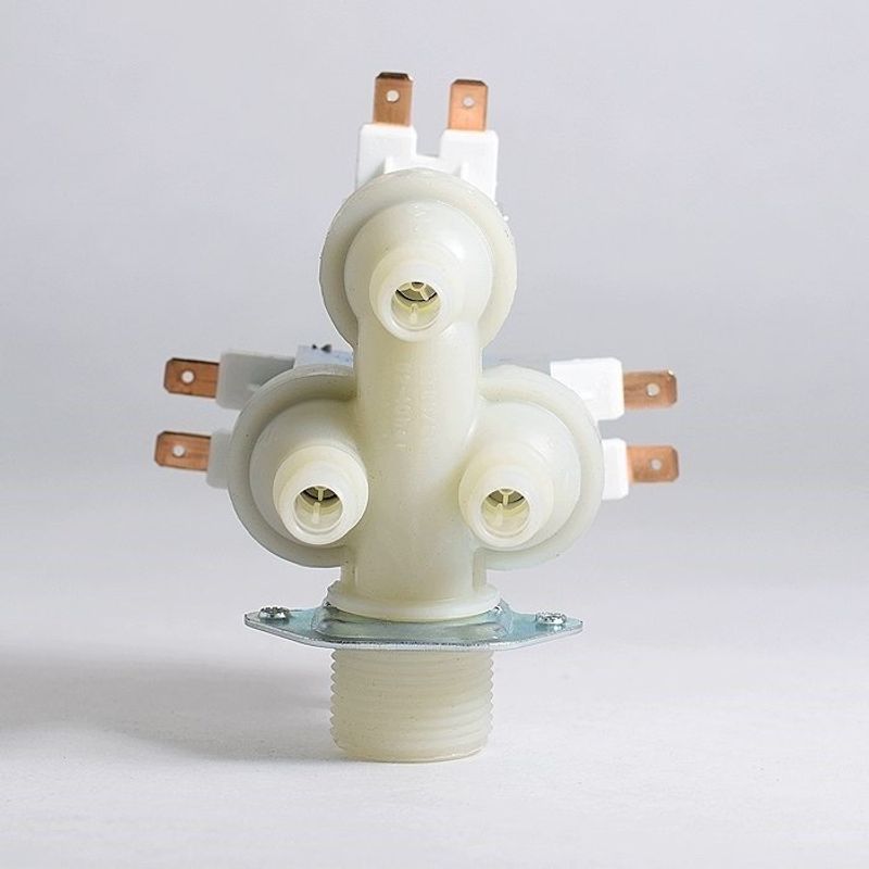 Electronice si Electrocasnice - Masini si uscatoare de rufe - Accesorii masini de spalat si uscatoare - Electrovalva 3 iesiri 90° 3 X 12mm Whirlpool 481981729328 - Infinity.ro